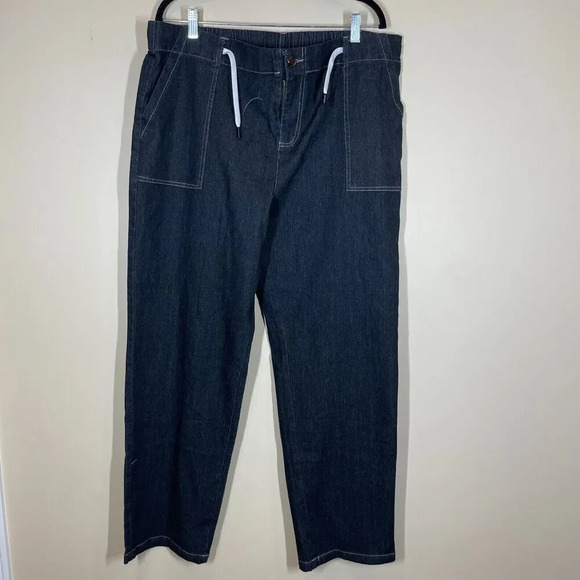 Unbranded Dark Wash Plus Size 2XL Jeans Denim Wide Leg Pockets High Rise - Picture 1 of 8